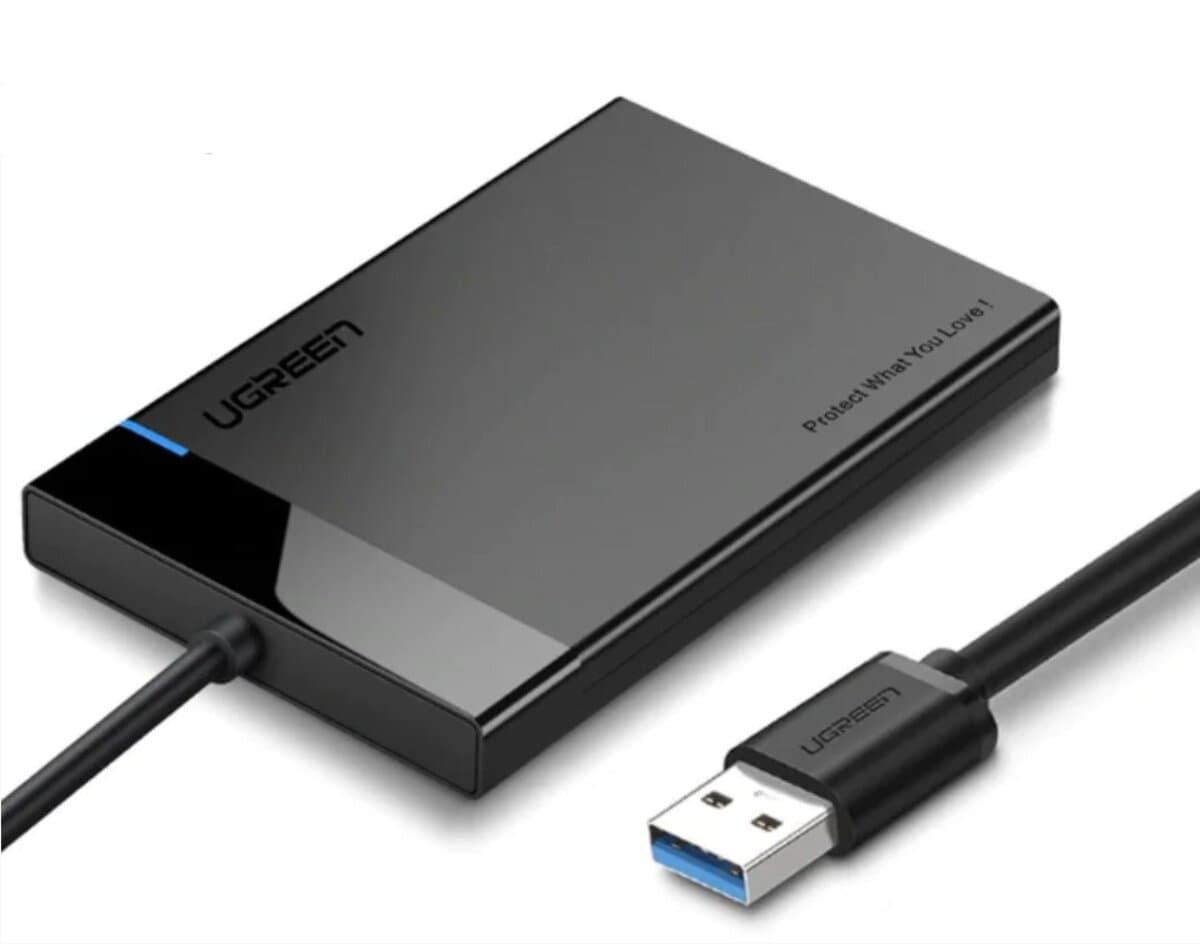 Внешний карман корпус для SSD HDD UGREEN US221 2.5'' Hard Drive Box Black (UGR-30847)