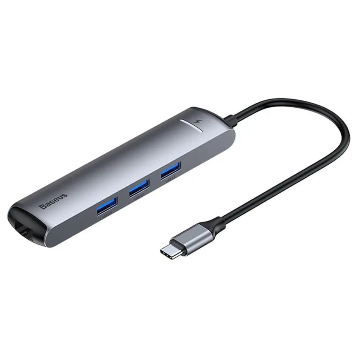 USB-хаб Baseus mechanical eye Six-in-one smart HUB docking station Type-C to PD of HDMI 3xUSB3.0 RJ45 Grey (CAHUB-J0G)