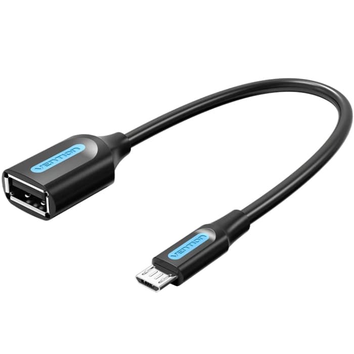 Перехідник Vention USB 2.0 Micro BM to USB AF OTG 15см Black (CCUBB)