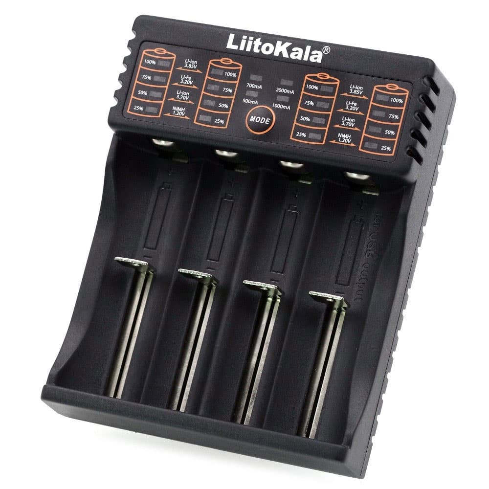 Зарядний пристрій для акумуляторів LiitoKala Lii-402 4xLion NiMH NiCd Power Bank function Black