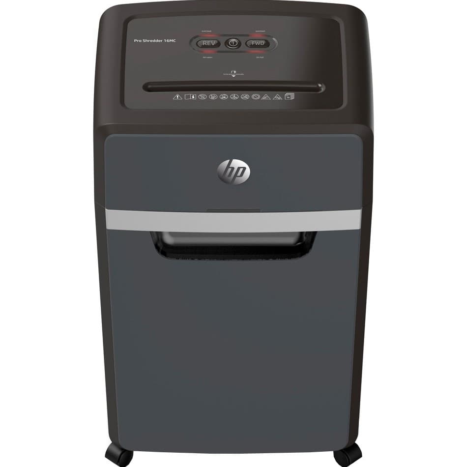Знищувач документів шредер HP Pro Shredder 16MC A4 80g х16 аркушів 2x15 30л Black (2816)
