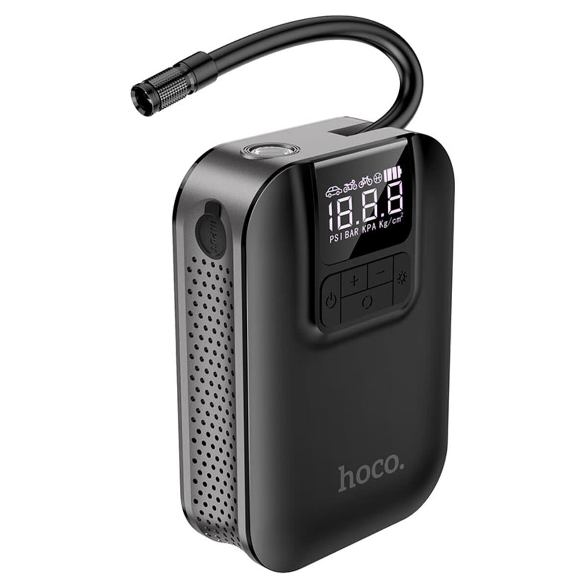 Портативний автомобільний насос HOCO S53 Breeze portable smart air pump 2500mAh Black