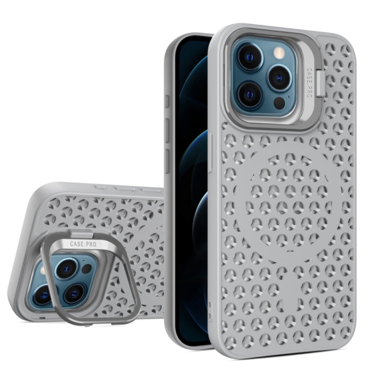 Защитный чехол-накладка Cosmic Grater Stand для Apple iPhone 12 Pro Max Grey (GRASTiP12PMGrey)