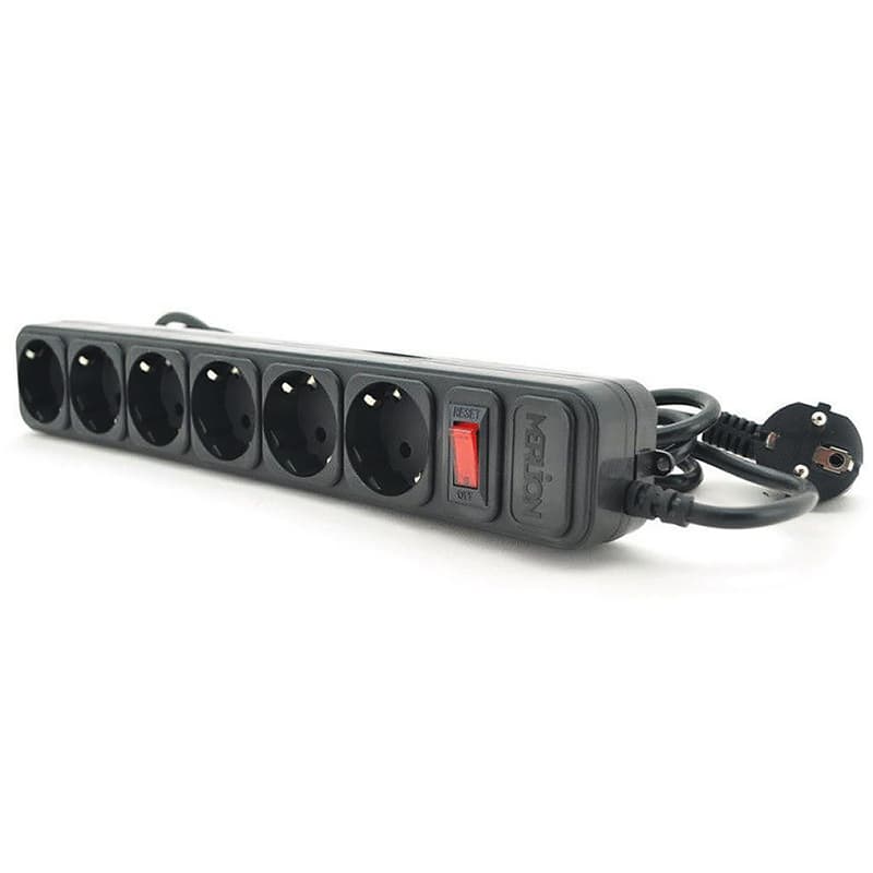 Мережевий фільтр подовжувач Power filtr 4,5м MERLION B645 6 розеток 220В 10А Black