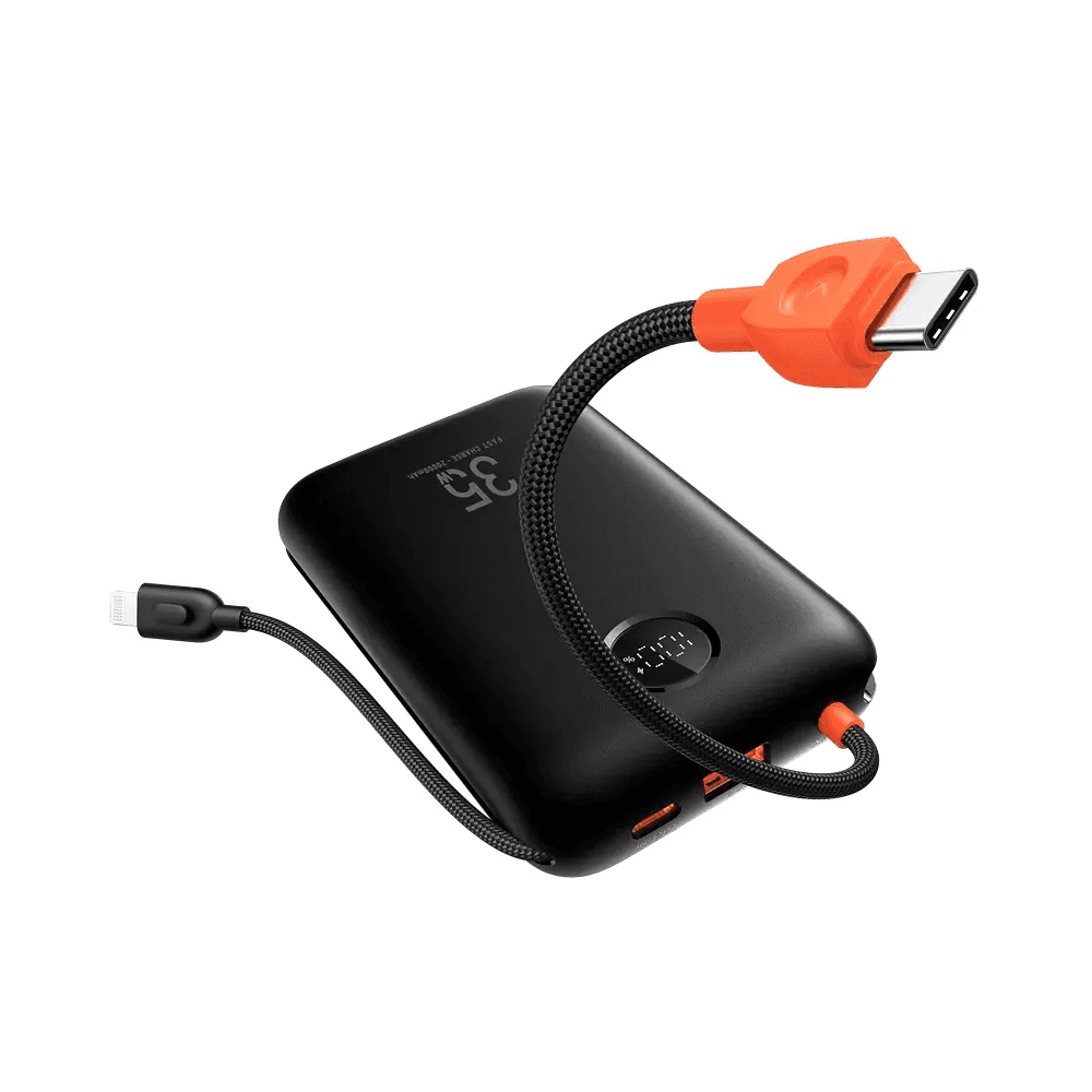Powerbank павербанк УМБ VEGER K2 W2068 20000mAh with built-in cables Type-C/Lightning PD QC3.0 35W Black (VG-W2068)