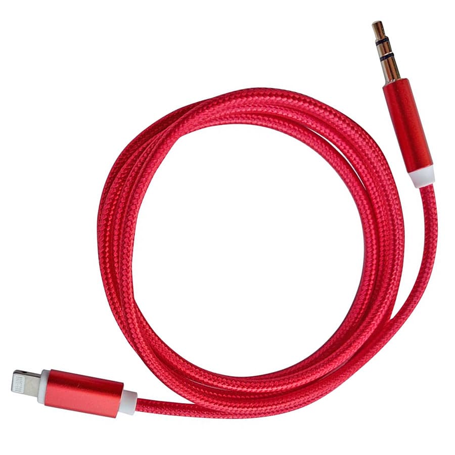 Кабель S0970 AUX Lightning - TRS Audio 3.5мм Male Male 1м Red