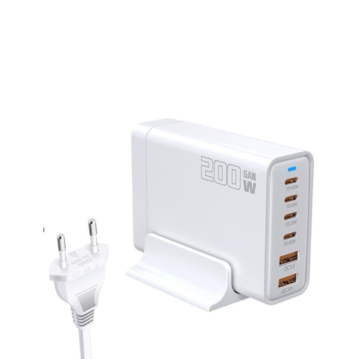Зарядний пристрій WUW-C214 Gan 200W 2xUSB 4xType-C White (WUW-C214)