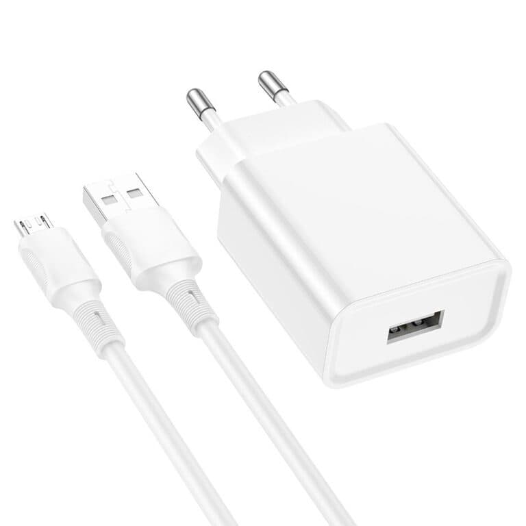 Зарядний пристрій з кабелем BOROFONE BA74A Aspirer single port charger set 2.1A USB to MicroUSB White