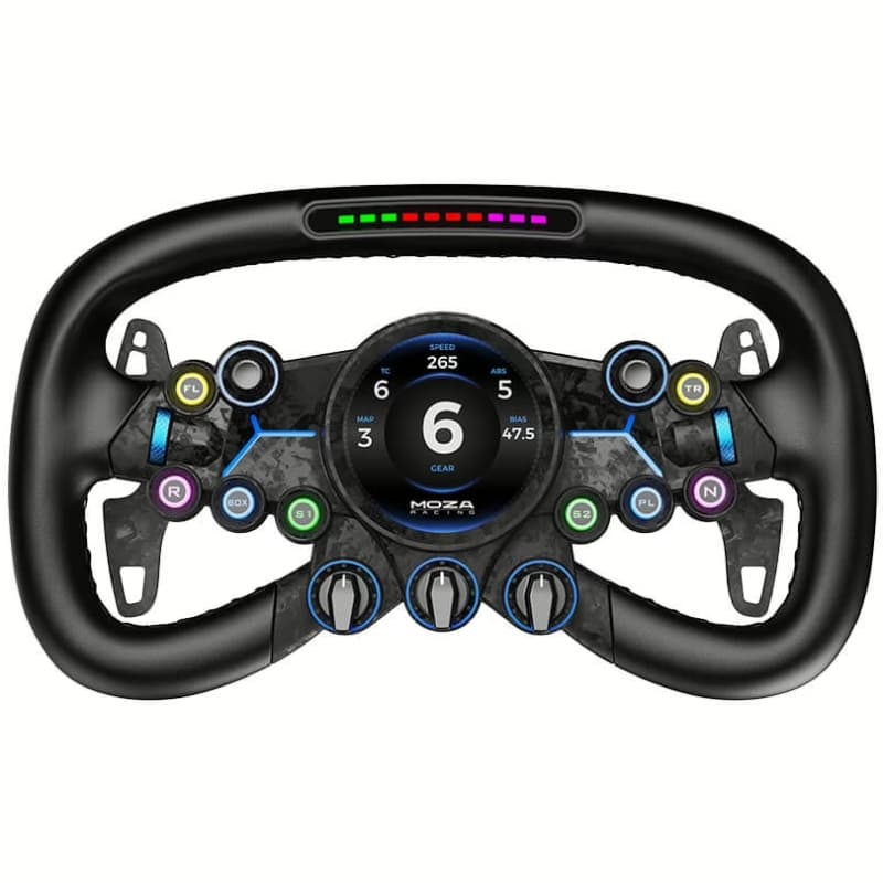 Ігрове кермо MOZA Racing Vision GS Steering 31 см екран 2.8'' 8 кн RGB Black (RS064_Moza)