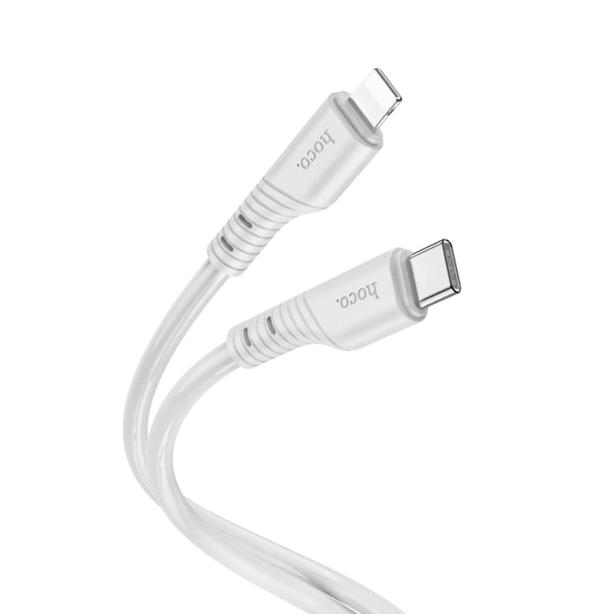 Кабель HOCO X97 Crystal Type-C to Lightning color PD silicone charging data cable 1m Light Grey
