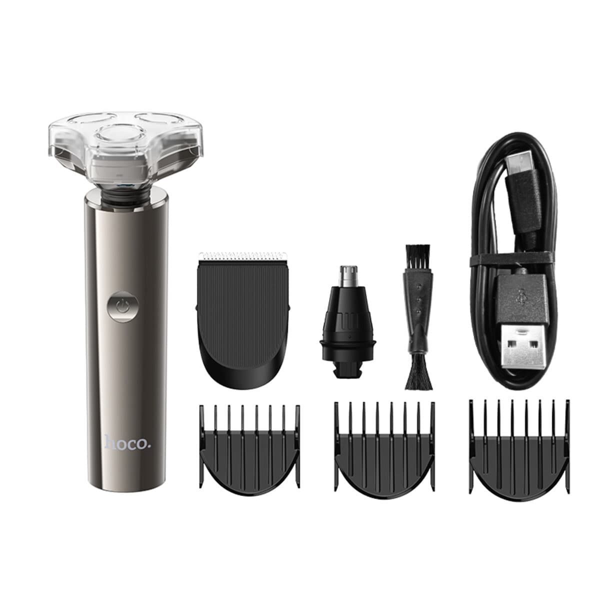 Бездротова електробритва тример HOCO HP36 3-in-1 multifunctional grooming and shaving set 600mAh Brown