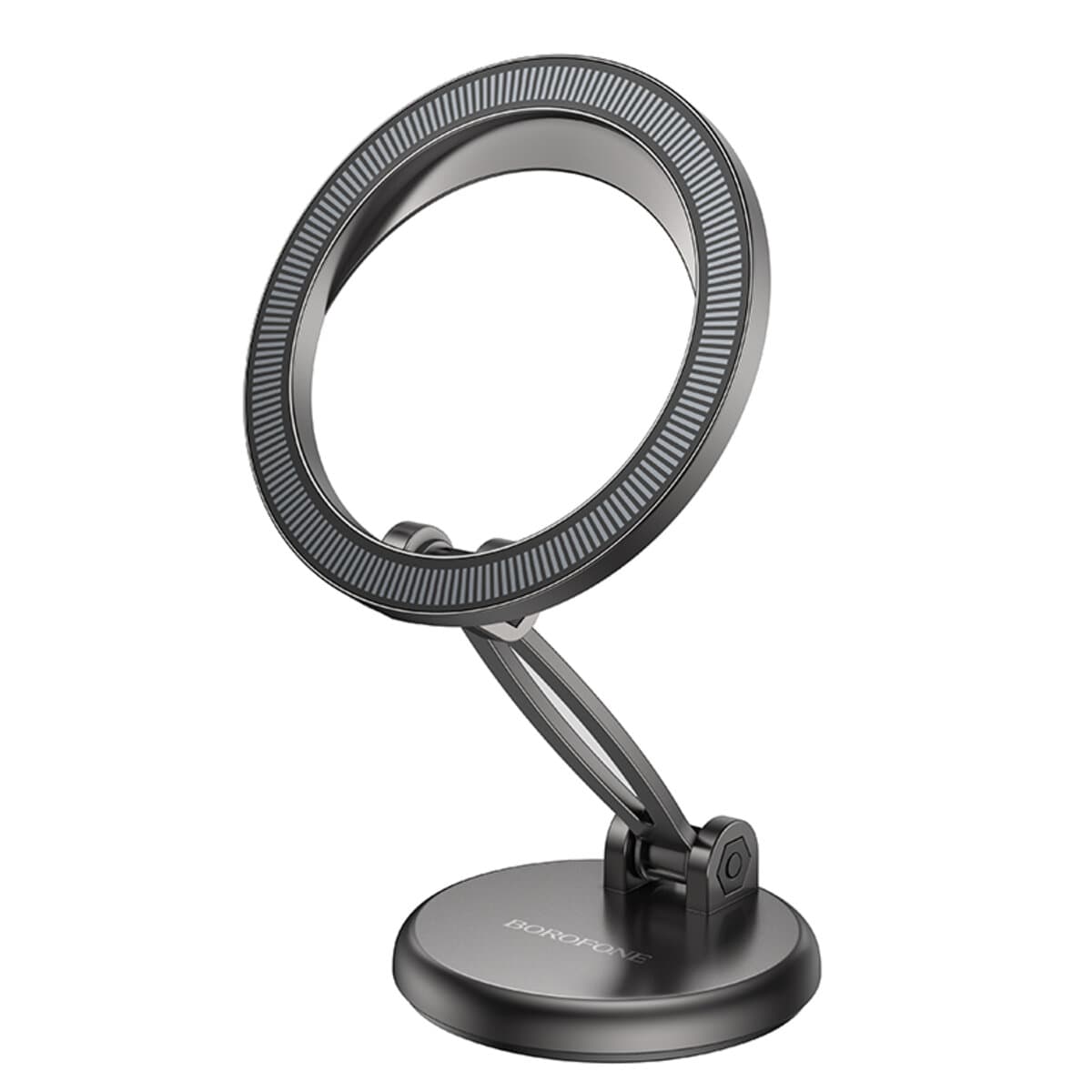 Тримач для телефона автотримач BOROFONE BH114 Star metal ring magnetic car holder center console Metal Grey