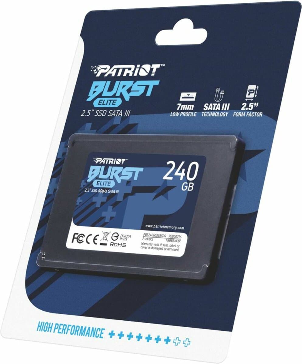 Твердотельный накопитель SSD Patriot Burst Elite 240GB 2.5" 7mm SATAIII TLC 3D (PBE240GS25SSDR)