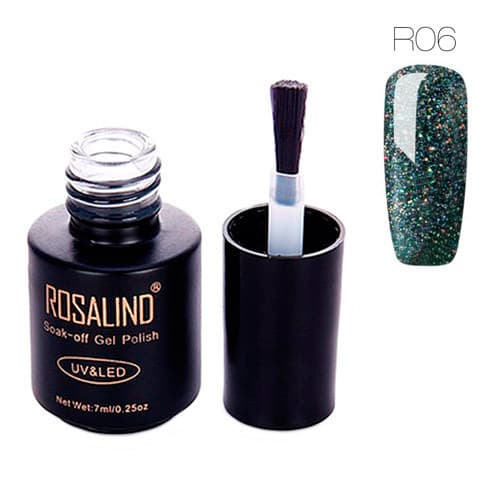 Гель-лак для нігтів манікюру Rosalind 7мл шелак для UV LED R06 Dark Blue (313273)