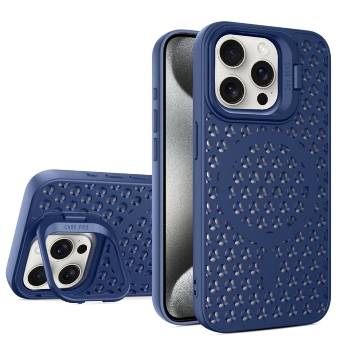 Защитный чехол-накладка Cosmic Grater Stand для Apple iPhone 15 Pro Max Blue (GRASTiP15PMBlue)