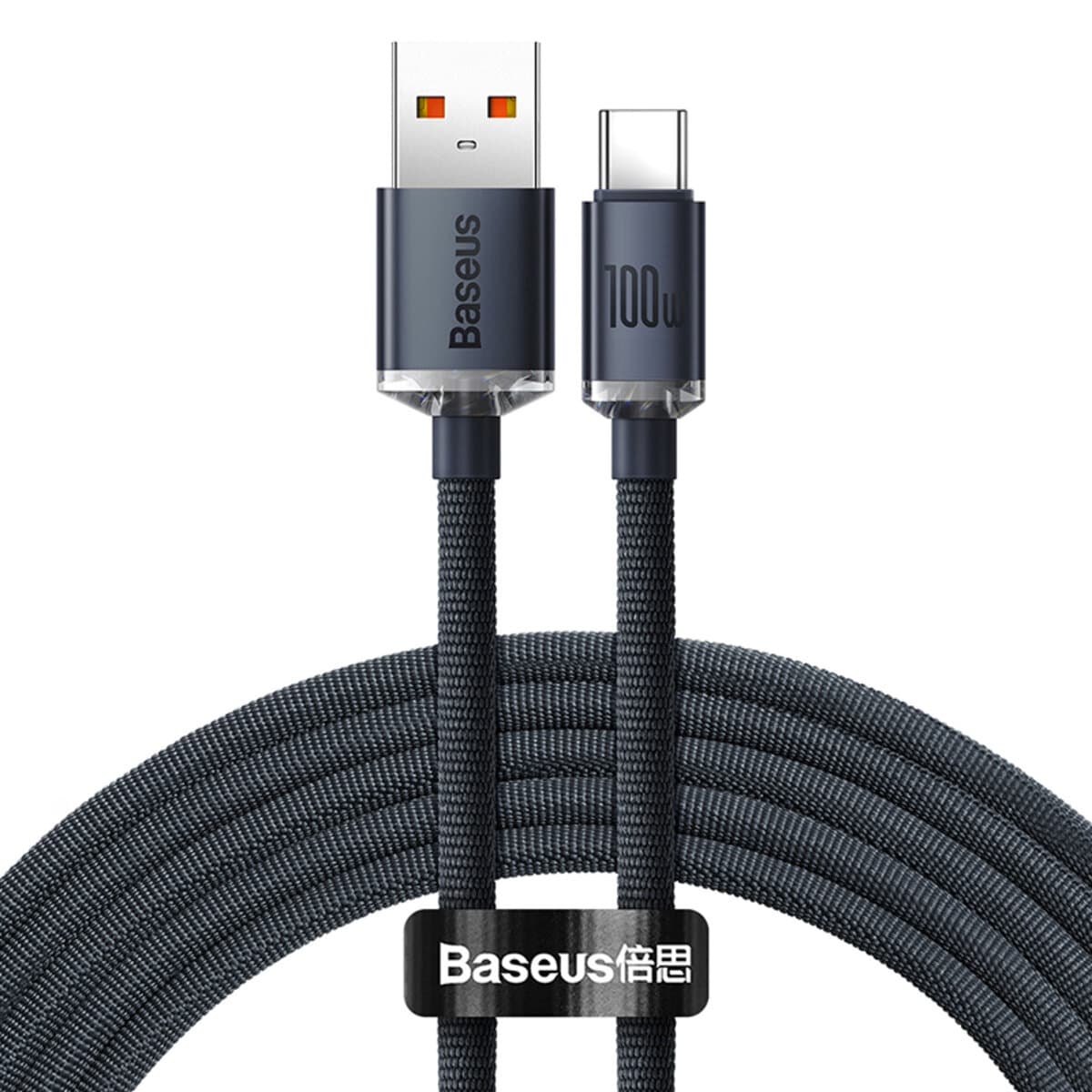 Кабель Baseus Crystal Shine Series Fast Charging Data Cable USB to Type-C 100W 2m Black (CAJY000501)