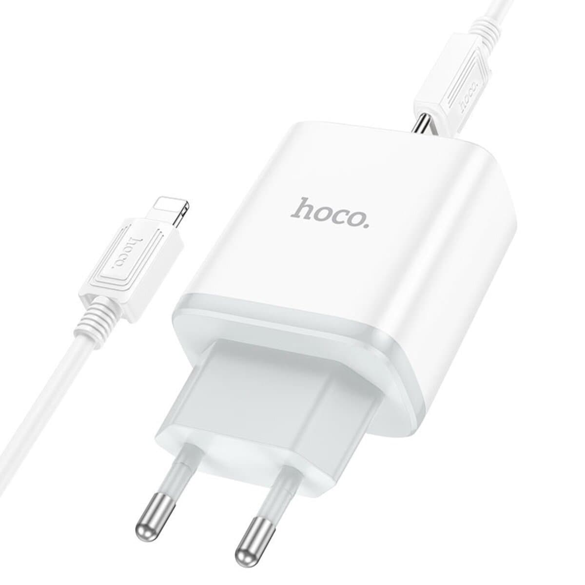 Зарядний пристрій HOCO C104A Stage single port PD20W charger set Type-C to Lightning cable EU White