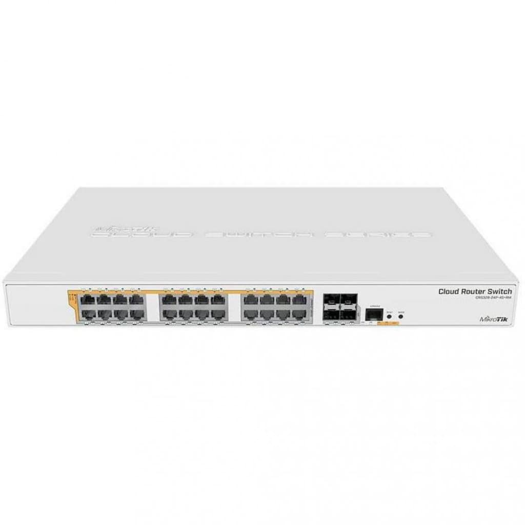 Коммутатор Mikrotik CRS328-24P-4S+RM CR Switch 24x Gigabit Passive PoE 802.3a Металл White (CRS328-24P-4S+RM)