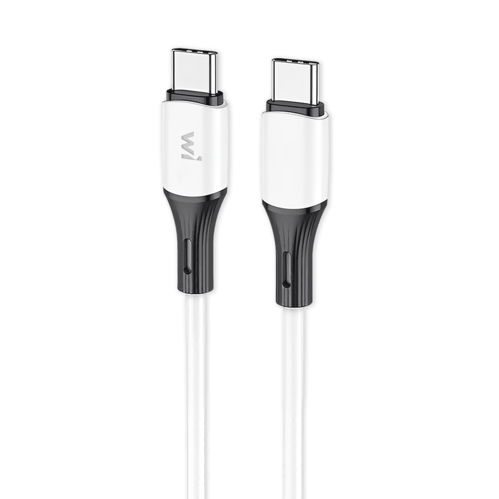 Кабель Wibrand Mamba 60W silicone charging data cable 1m 3A Type-C to Type-C White (WI.DC/MA1W-CC)
