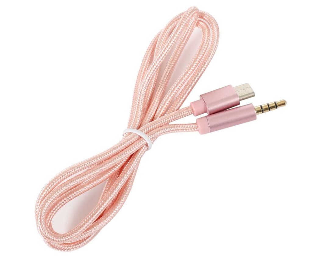 Кабель S0996 AUX 3.5мм to Type-C Audio 1м Pink