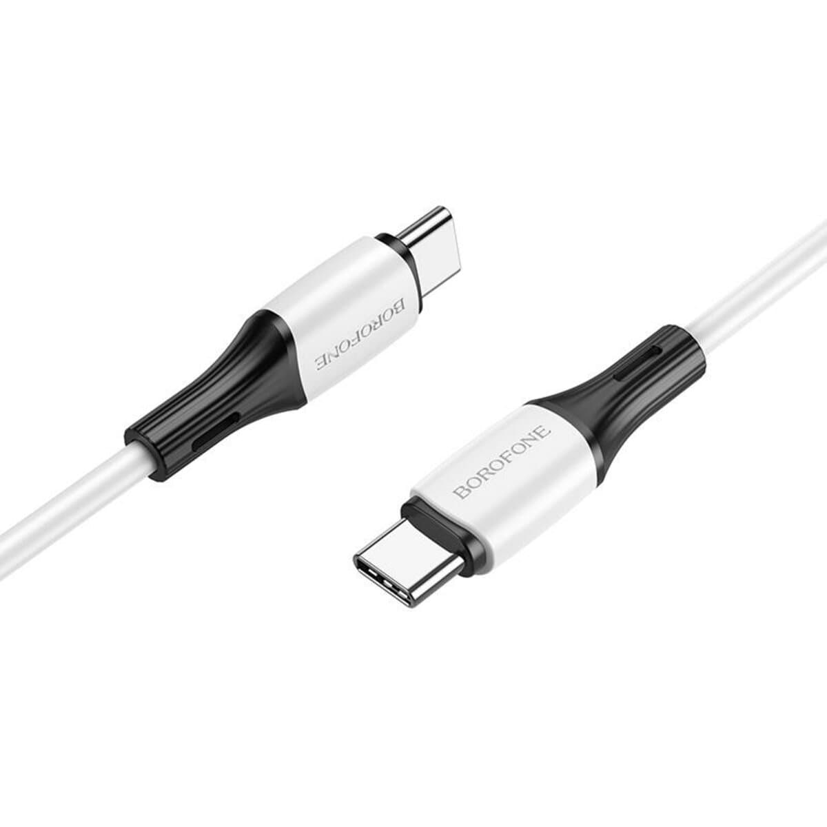 Кабель BOROFONE BX79 Type-C to Type-C 3A 60W 1m silicone connectors White (BX79CCW)