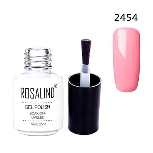 Гель-лак для нігтів манікюру Rosalind 7мл шелак для UV LED 2454 Pink (357964)