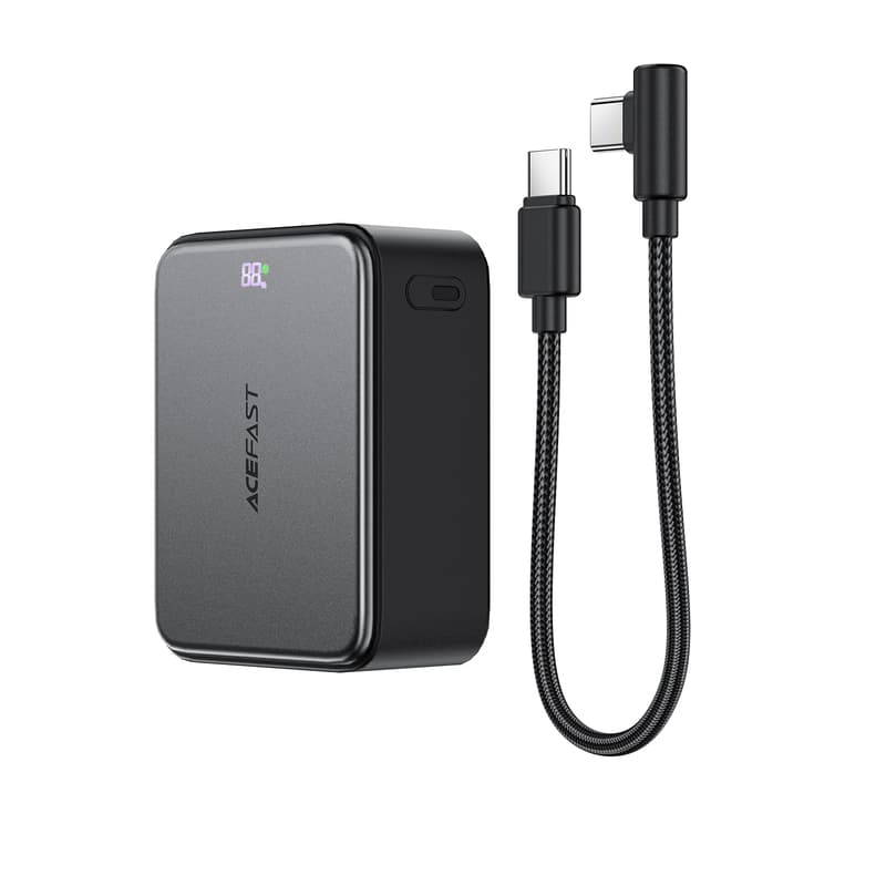Powerbank павербанк УМБ ACEFAST M28 10000mAh 22.5W fast charging with cable Black