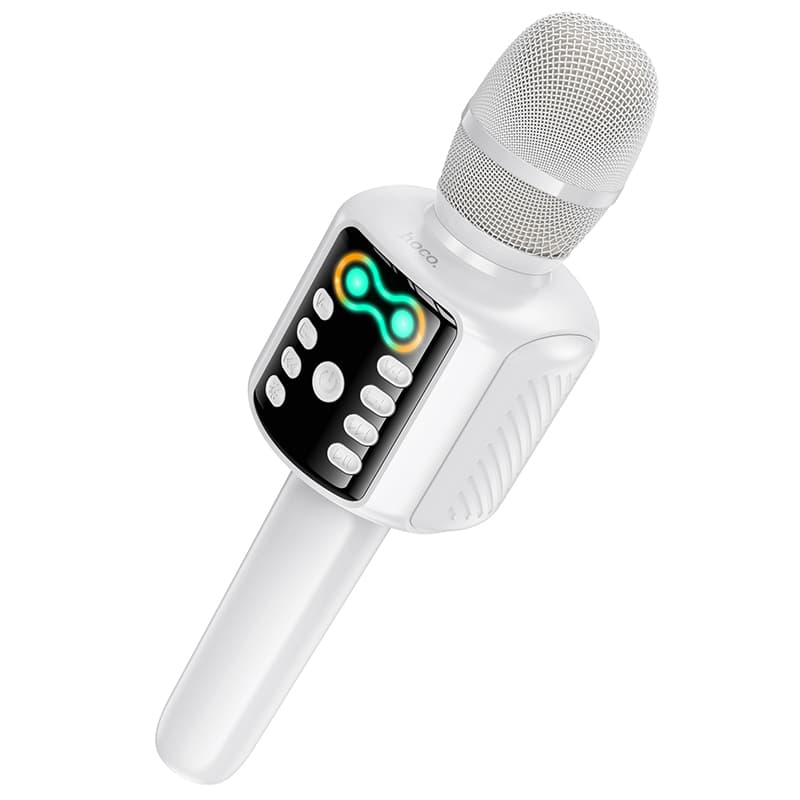 Портативний караоке мікрофон HOCO L24 Shine karaoke microphone BT5.4 5W 1200mAh White