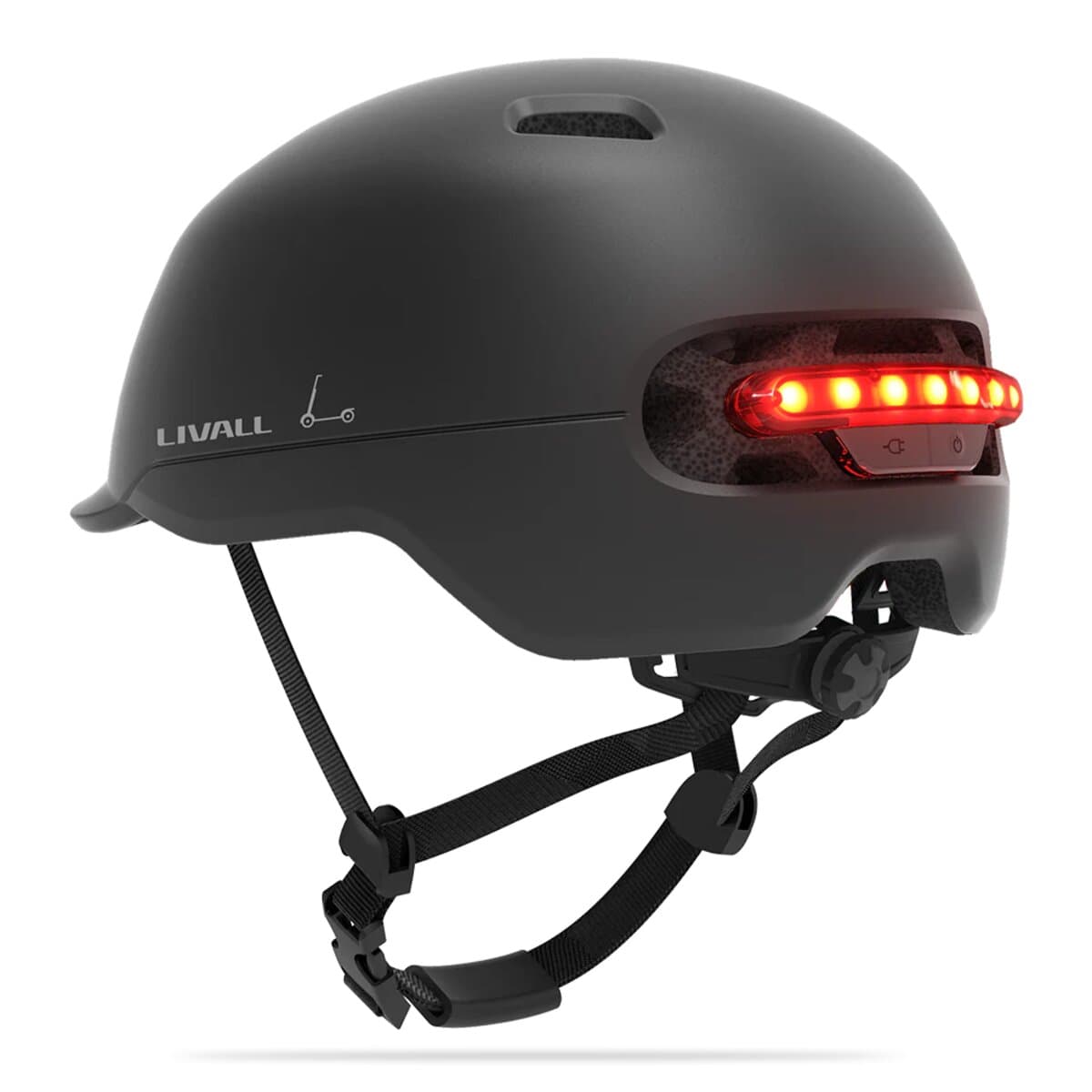 Захисний велосипедний шолом Livall C20 L 57-61см сигнал стопів Midnight Black (LIV-000C20-5342)