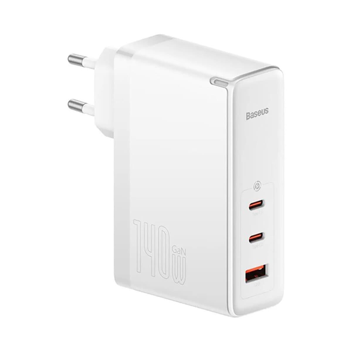 Зарядное устройство Baseus GaN5 Pro Fast Charger 2xType-C 1xUSB 140W EU with Type-C to Type-C cable White (CCGP100202)