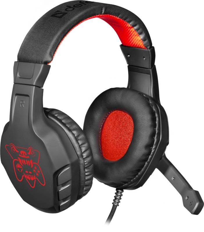 Провідні ігрові навушники з мікрофоном Defender Cujo jack 3.5 Black-Red