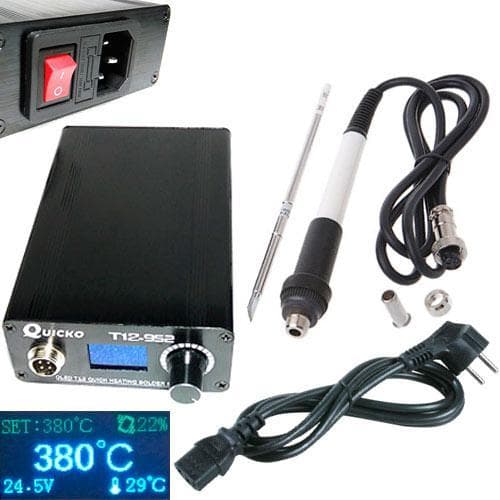 Паяльна станція QUICKO T12-952 OLED на жалах Hakko T12 108Вт з БЖ Black (288006)