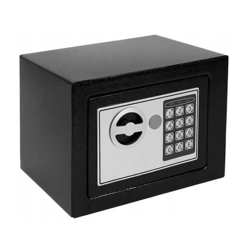 Мебельный сейф с электронным кодом и ключом 17Е 4xAA Black (799165)