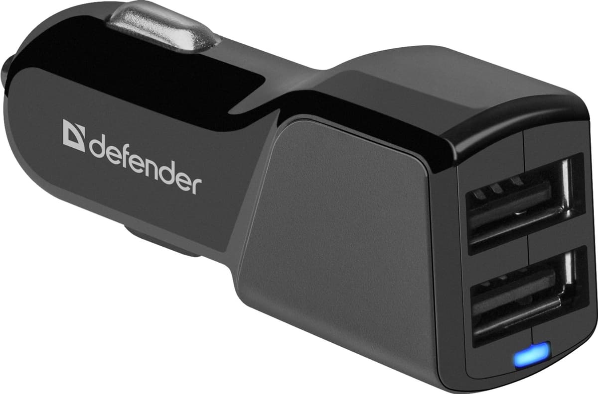 Автомобільний зарядний пристрій Defender UCA-34 2xUSB-A 17W 3.4A Black (83834)