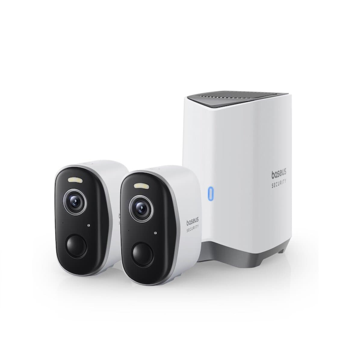 IP-камера відеоспостереження Baseus Security N1 Plus Outdoor Camera 2K набір 2 штуки 9600 mAh 2304 × 1296 White (S0TY002132)