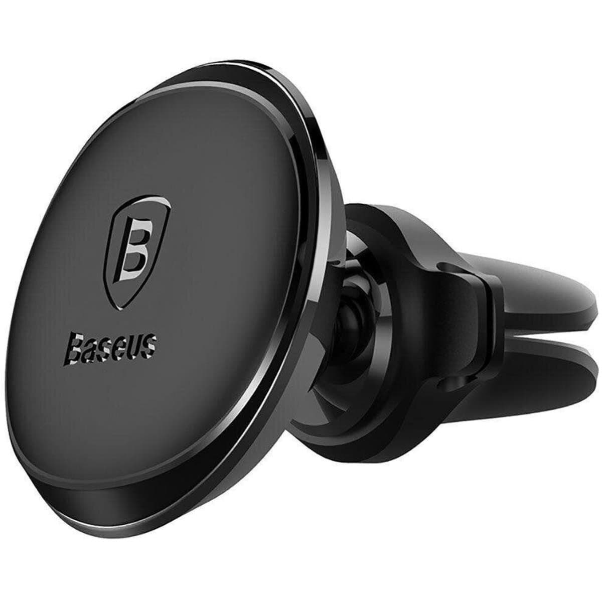 Держатель для телефона автодержатель Baseus Magnetic Air Vent Car Mount Holder with cable clip Black (SUGX-A01)