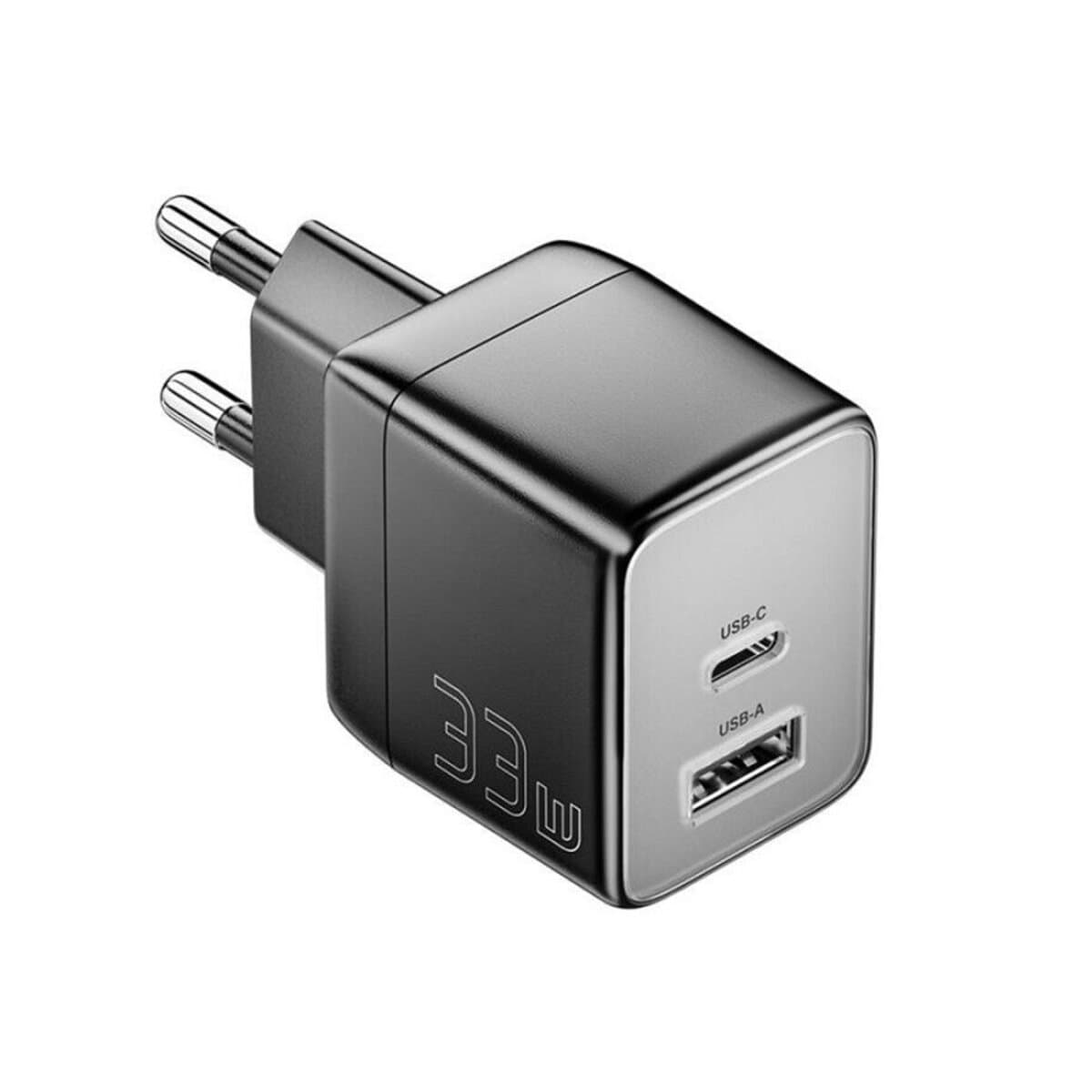 Заряднок пристрій ESSAGER ECT33W Gan 1xUSB 1xType-C 33W Black (ECT33W-LJB01-Z)