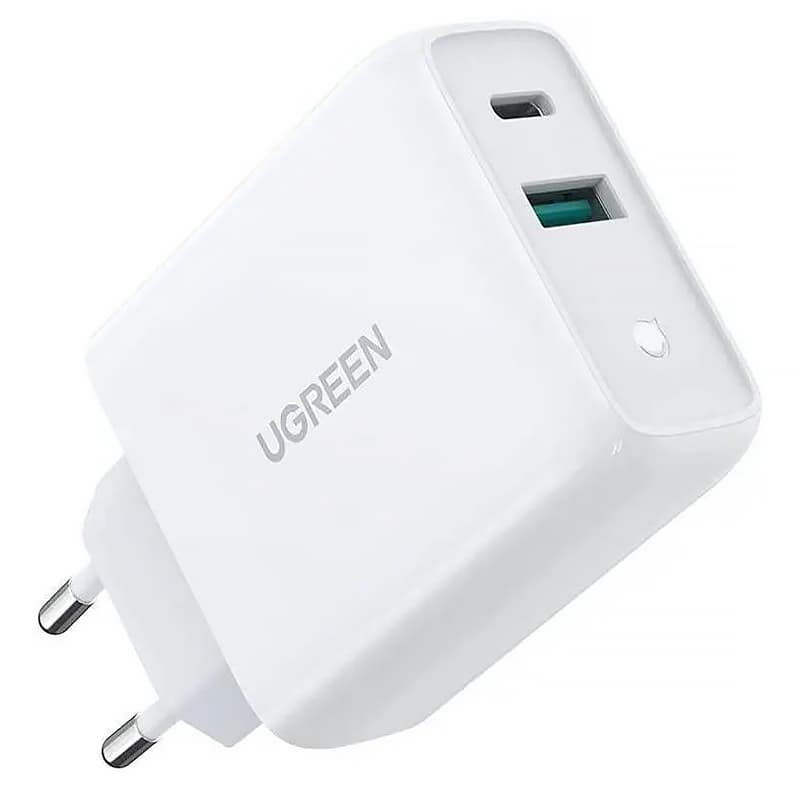 Зарядний пристрій адаптер Ugreen CD170 Wall Charger 1xUSB-C 1xUSB-A 38W White (60468)