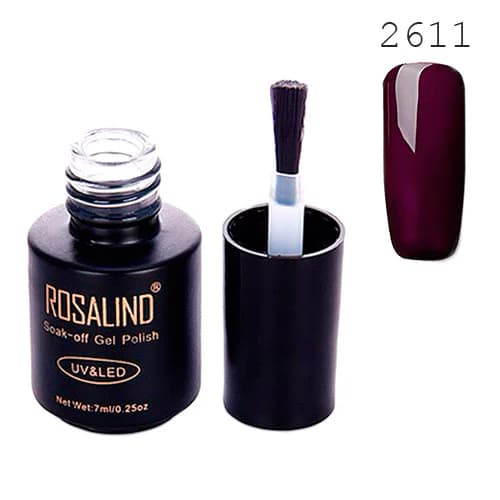 Гель-лак для нігтів манікюру Rosalind 7мл шелак для UV LED 2611 Dark Purple (357969)
