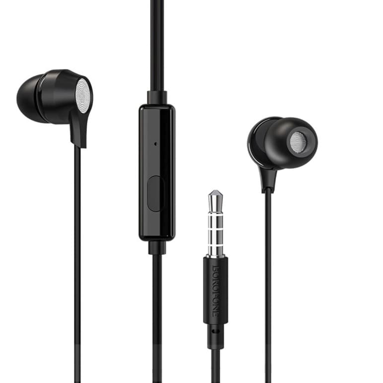 Проводные наушники BOROFONE BM28 Tender sound universal earphones with mic 3.5мм 1.2м Black (BM28B)