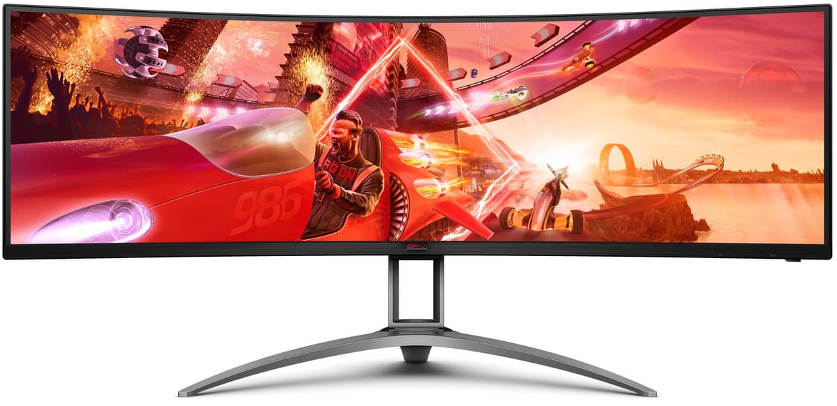 Монітор вигнутий AOC AGON AG493QCX TFT 48.8" Dual-FHD VA 144Гц HDMIx2 DP USB-hub HAS колонки Black (AG493QCX)