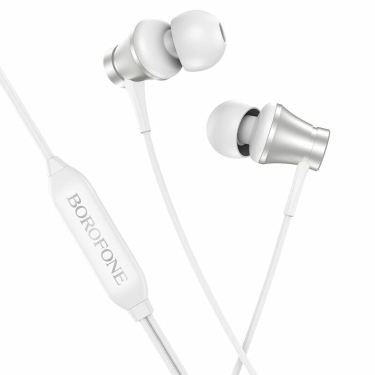 Дротові навушники BOROFONE BM73 Platinum universal earphones with microphone 3.5мм 1.2m Silver (BM73S)