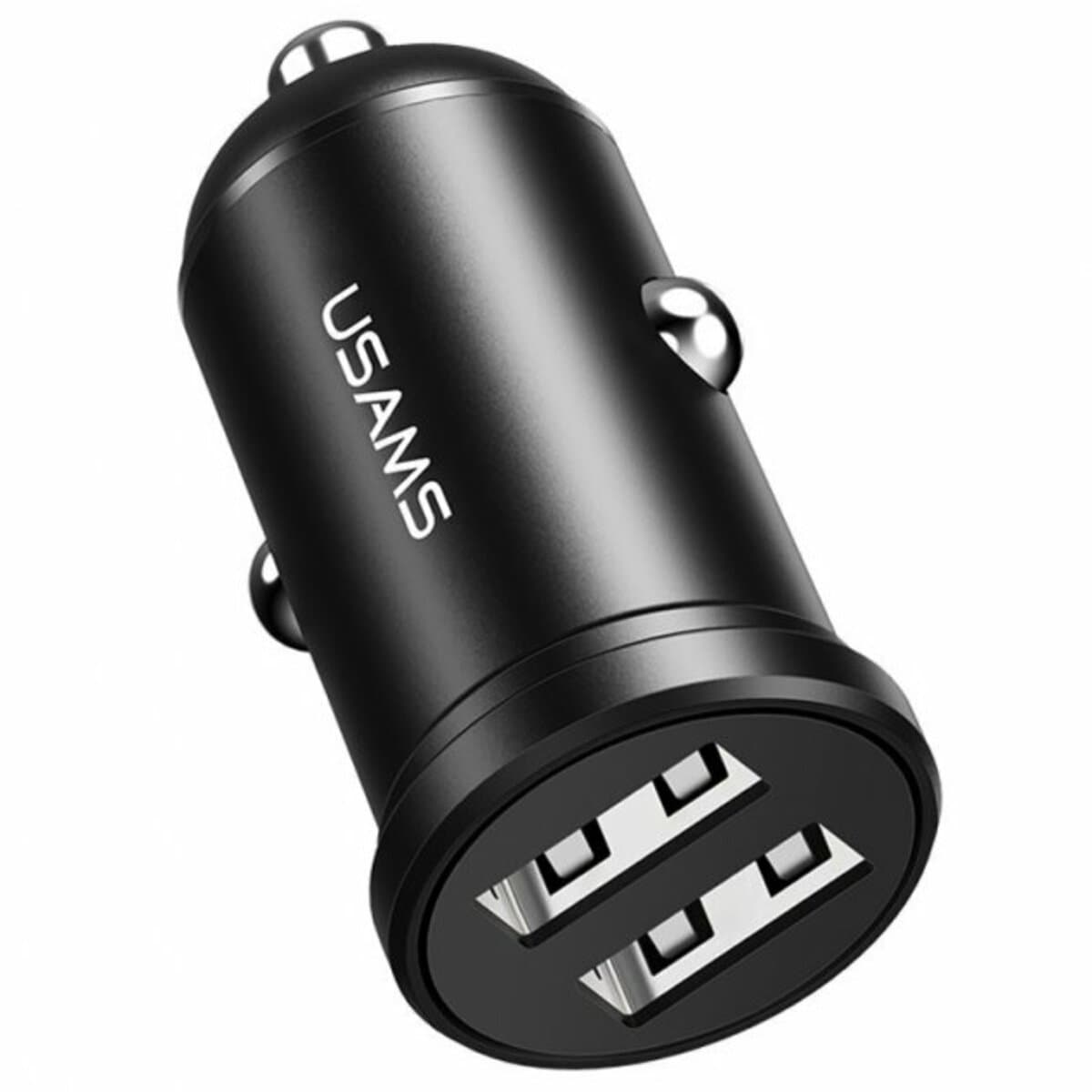 Автомобільний зарядний пристрій Usams US-CC114 C20 2.4A 2xUSB Mini Car Charger Black (CC114TC01)