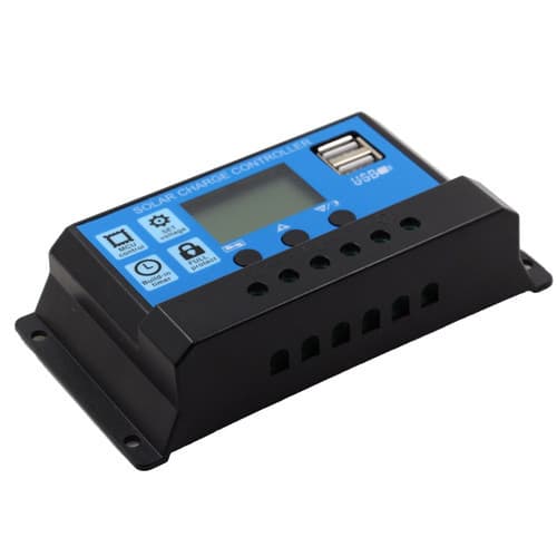 Контролер заряду сонячної батареї KW1230 ШІМ 12/24В 30А Black-Blue (284544)