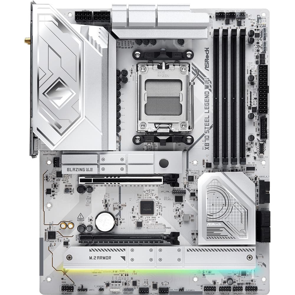 Материнская плата ASRock X870 STEEL LEGEND WIFI AM5/X870 4xDDR5 2xPCIex16 HDMI/USB4 4xSATA 3xM.2 2.5GLan ATX (X870 STEEL LEGEND WIFI)