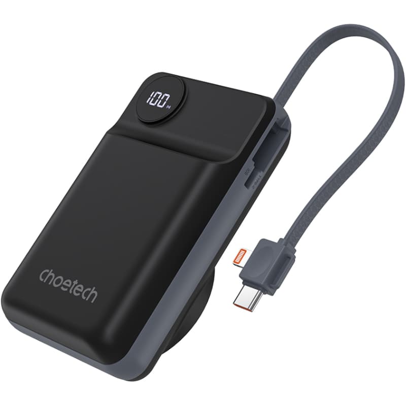 Powerbank павербанк УМБ Choetech Magnetic Wireless 20000mAh 22.5W PD QC3.0 USB 2xType-C Apple Watch charger Black (B696-BK)