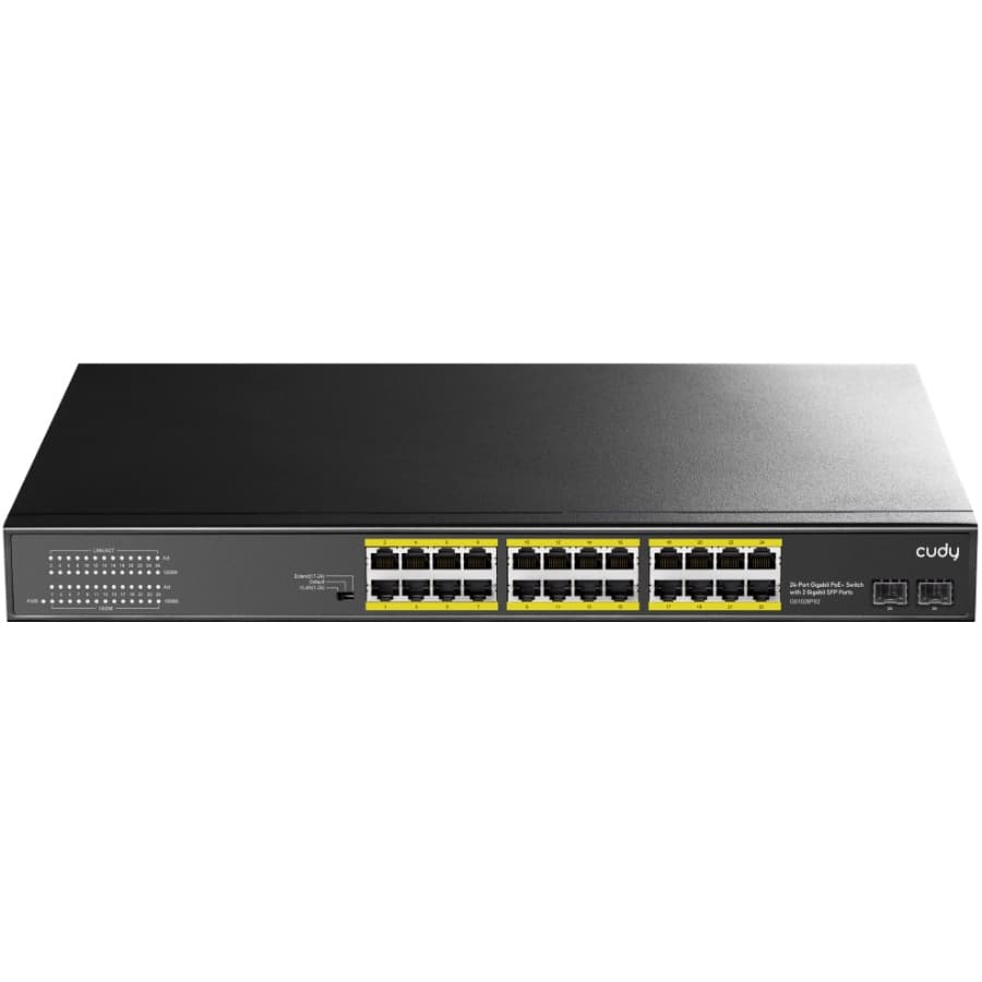Комутатор Cudy GS1028PS2 24-Gigabit PoE+ Switch з 4 Uplink Gig Ports і 2 Gig SFP Slots 300W Grey (GS1028PS2)