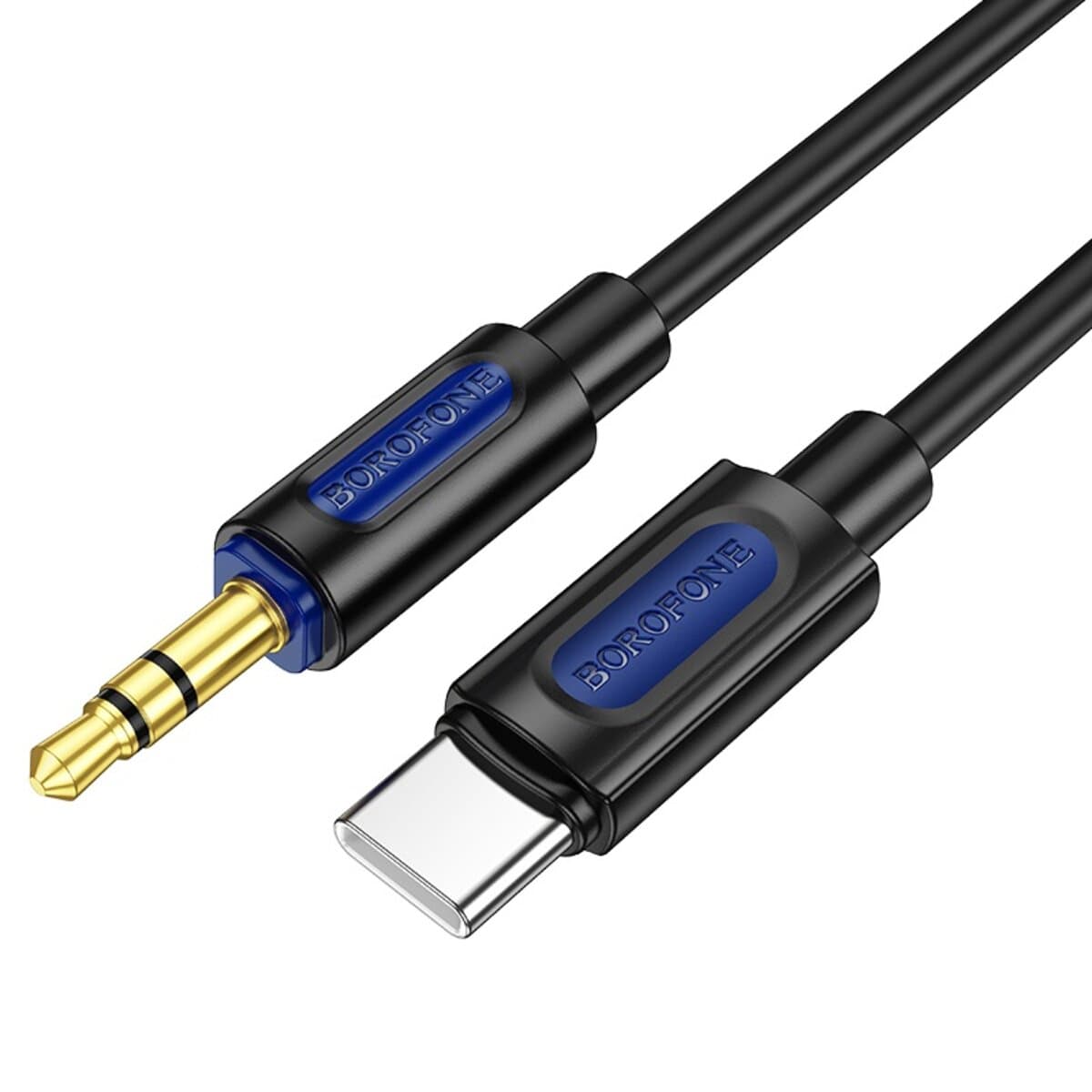 Аудіо кабель BOROFONE BL20 True sound silicone digital audio conversion cable mini jack 3.5mm to Type-C Black