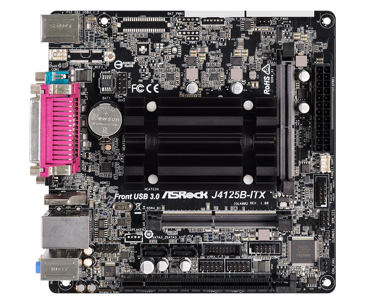 Материнська плата ASRock J4125B-ITX Quad-Core Celeron 2.7GHz 2xDDR4 SoDIMM VGA/HDMI 1*PCIe 2xSATAIII miniITX