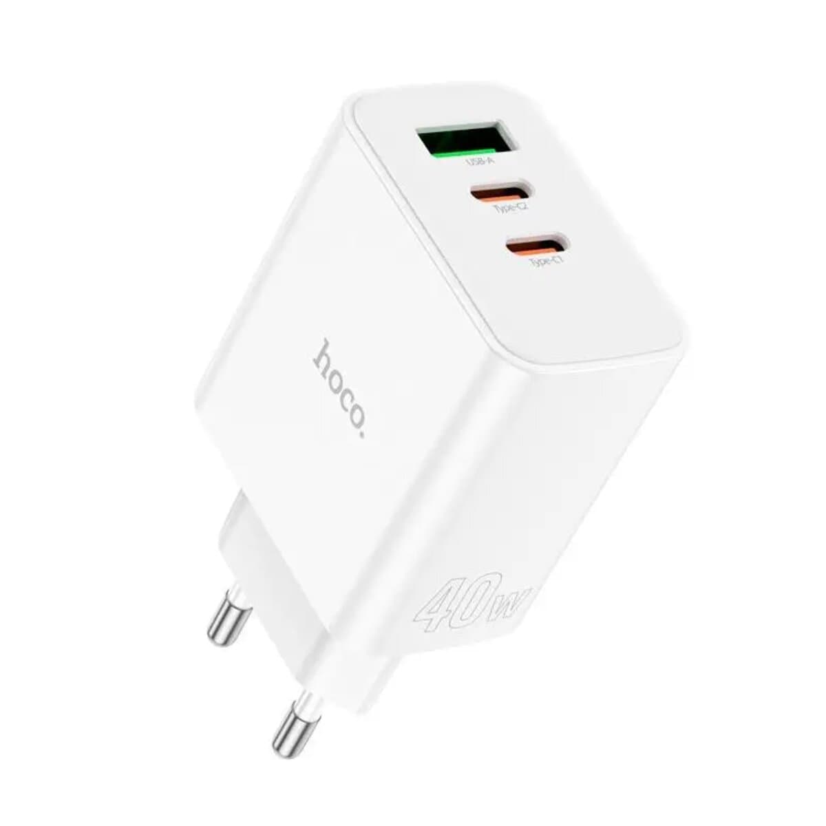 Зарядное устройство HOCO C126A Pure power PD40W 2xType-C+USB 2C1A charger White